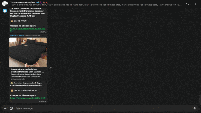Gif animado mostrando como acessar os contatos de um grupo do WhatsApp Web.
