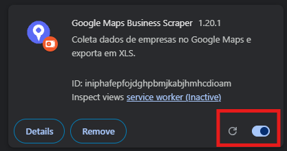 Print - Ativar a extensão